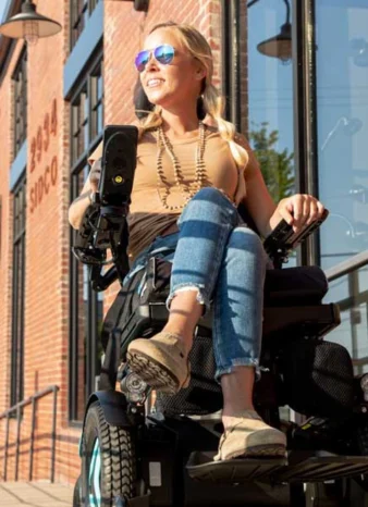 woman on a wheel chair